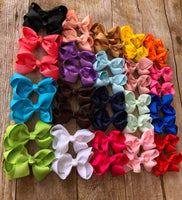 40 pc. Boutique Hair Bows. Hair Bows on Clips. 3 Inch Hair Bows. 4 Inch Hair Bows. Pig Tail Hair Bows.