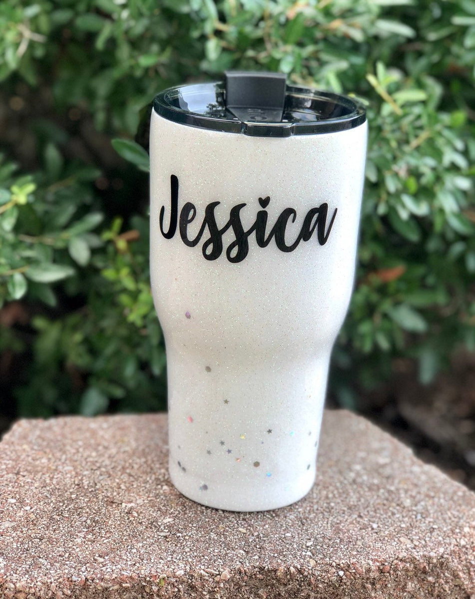 Black and Gold Personalized Glitter Tumbler. – Lexi's Little Bowtique