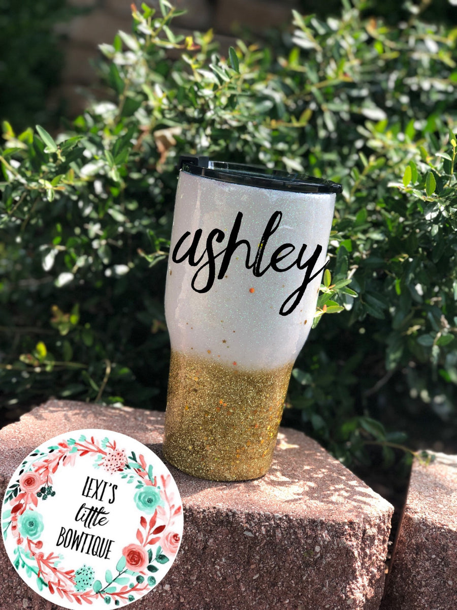 Coral Personalized Glitter Tumbler. – Lexi's Little Bowtique