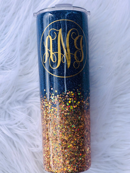 Navy Blue and Gold Tumbler