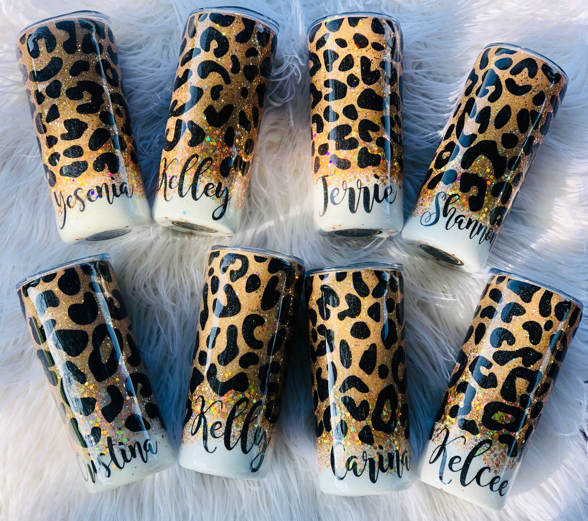 Cheetah Glitter Tumbler Personalized Tumbler Insulated