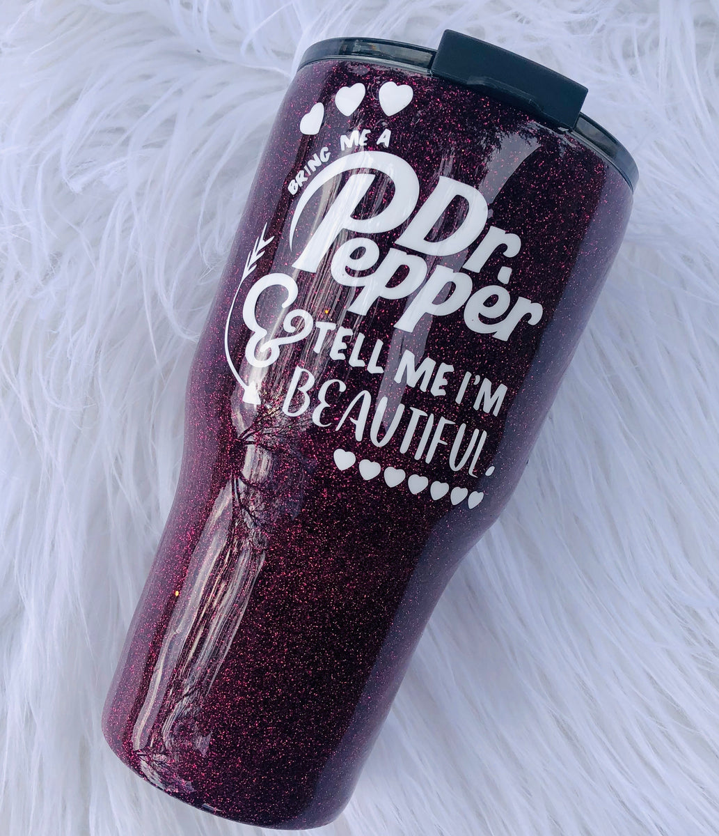 Dr. Pepper Glitter Tumbler – Lexi's Little Bowtique