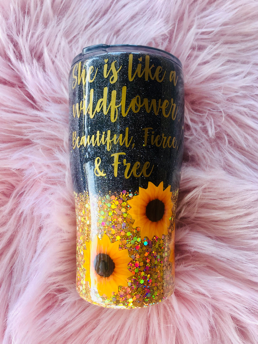 Sunflower Tumbler Personalized, Sunflower Cup With Name, Tumbler