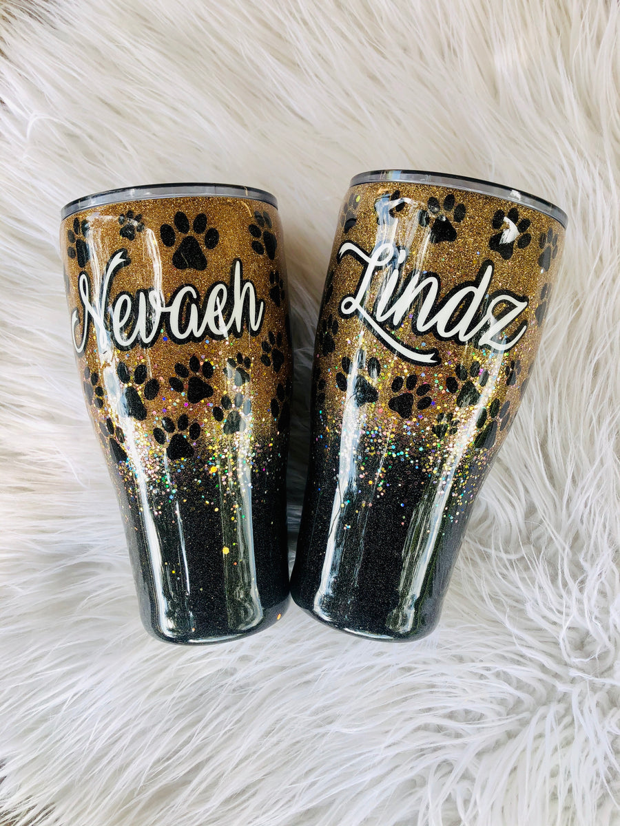 Custom Personalized Rose Gold Leopard Print Ombre Glitter Tumbler Cup –  Empire Create NY