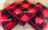 Personalized Buffalo Plaid Fleece Blankets