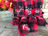 Personalized Buffalo Plaid Fleece Blankets