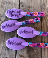 Personalized Floral Hair Brush, Stocking Stuffers, Goody Bags, Cheerleading, Drill Team, Party Favors, Big and Little gifts, Bridesmaid Gift