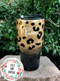 Personalized Glitter Tumbler. Glitter Cup. Glitter Tumbler. Custom Glitter. Cheetah Print Glittered Tumbler. Ombre Tumbler.