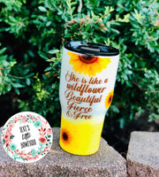 Personalized Glitter Tumbler. Glitter Cup. Custom Glitter. Sunflowers. Rustic.  Glittered Tumbler. Ombre Tumbler. Free Shipping.