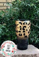 Personalized Glitter Tumbler. Glitter Cup. Glitter Tumbler. Custom Glitter. Cheetah Print Glittered Tumbler. Ombre Tumbler.