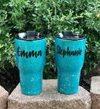 Personalized Glitter Tumbler. Glitter Cup. Glitter Tumbler. Custom Glitter. Teal Glittered Tumbler. Ombre Tumbler. Bridesmaid Gifts!