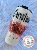 Personalized Glitter Tumbler. Glitter Cup. Glitter Tumbler. Custom Glitter. Pink and white Glittered Tumbler. Ombre Tumbler. Free Shipping!