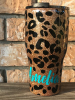 Personalized Glitter Tumbler. Glitter Cup. Glitter Tumbler. Custom Glitter. Cheetah Print Glittered Tumbler. Ombre Tumbler. Free Shipping!