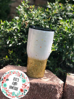 Personalized Glitter Tumbler. Glitter Cup. Glitter Tumbler. Custom Glitter. Gold Print Glittered Tumbler. Custom Tumbler.