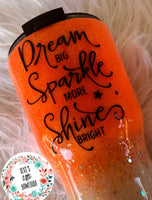 Personalized Glitter Tumbler. Glitter Cup. Glitter Tumbler. Custom Glitter. Orange Glittered Tumbler. Ombre Tumbler. Free Shipping!