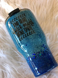 Personalized Glitter Tumbler. Glitter Cup. Glitter Tumbler. Custom Glitter. Blue Glittered Tumbler. Ombre Tumbler. Free Shipping!