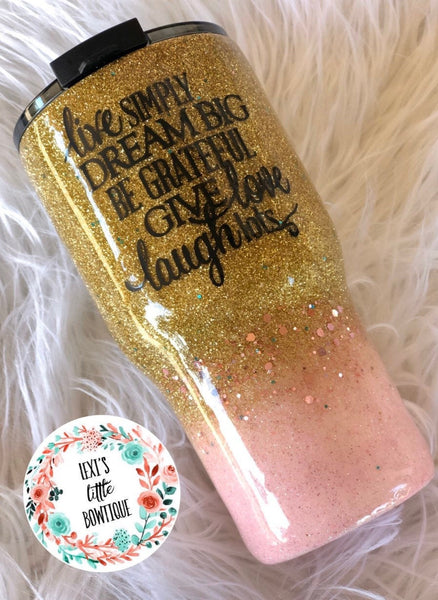 Rose Gold to Pink Ombre Glitter cup, Custom Name cup ideas, 30 ounce s –  GlitterGiftsAndMore