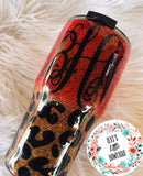 Alabama Tumbler. Personalized Glitter Tumbler.  BAMA Glittered Cup. Glitter Tumbler. Custom Glitter. Cheetah Print Tumbler. Roll Tide!