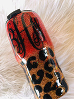 Alabama Tumbler. Personalized Glitter Tumbler.  BAMA Glittered Cup. Glitter Tumbler. Custom Glitter. Cheetah Print Tumbler. Roll Tide!