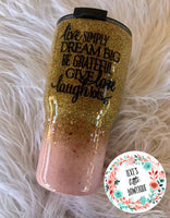 Personalized Glitter Tumbler. Glitter Cup. Glitter Tumbler. Custom Glitter. Pink and gold Glittered Tumbler. Ombre Tumbler. Free Shipping!