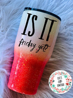 Personalized Glitter Tumbler. Glitter Cup. Glitter Tumbler. Custom Glitter. Coral and white Glittered Tumbler. Ombre Tumbler. Free Shipping!