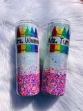 Teacher Tumbler:Crayon Design