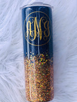 Navy Blue and Gold Tumbler