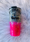 Silver and Neon Pink Tumbler