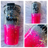 Silver and Neon Pink Tumbler