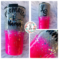 Silver and Neon Pink Tumbler