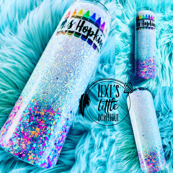 Teacher Tumbler: Crayon Design