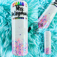 Teacher Tumbler: Crayon Design