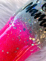 Silver and Neon Pink Tumbler