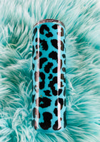 Turquoise Cheetah Print 20 ounce skinny